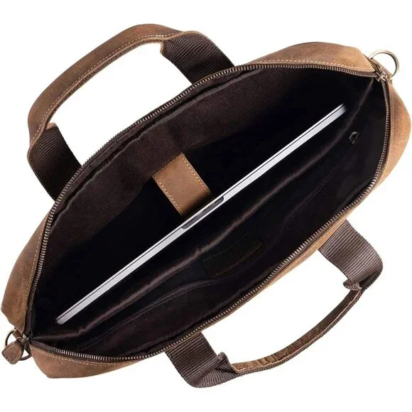 Leather briefcase 18 Inch Laptop Messenger Bags for Men and Women Best Office br